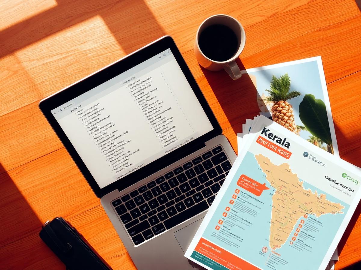 A shortlist of Kerala colleges and course brochures on a desk